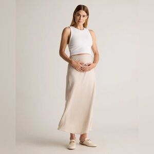 Quince Cream Maternity Skirt